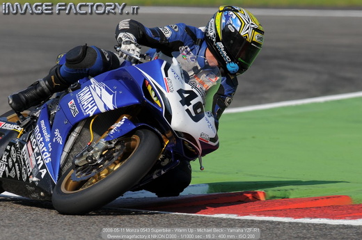 2008-05-11 Monza 0543 Superbike - Warm Up - Michael Beck - Yamaha YZF-R1